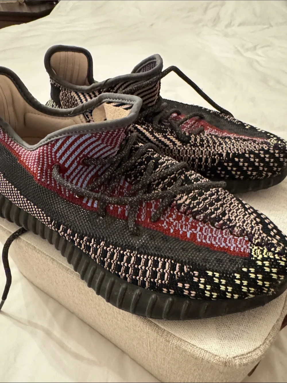 Unisex Knit Athletic Sneakers in Black with Multicolor Accents